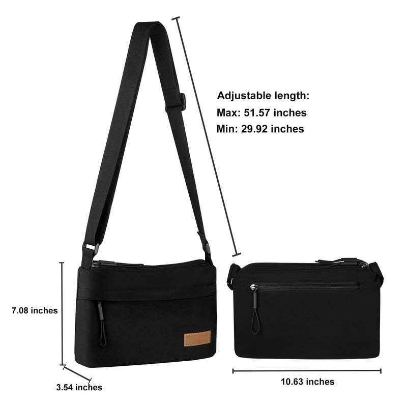 Kememo Crossbody Bags for Women Multi-Pocket Shoulder Bag Nylon Messenger