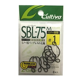 Owner SBL-75M Single 75 Barbless (for Minnows) Hook 1 11626 Fish Hook Black