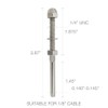 Fayevorite 20 Pairs Threaded Terminal Stud End and Fixed End