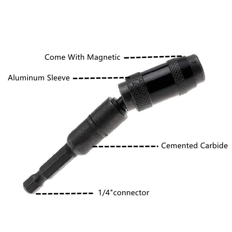 2pcs Pivot Drill Bit Holder Set, 1/4" Magnetic Hex Pivoting