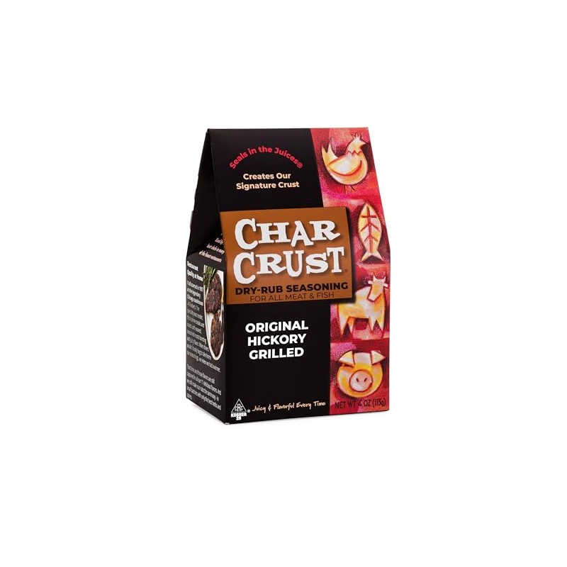 Char Crust Dry-Rub Seasoning, Original Hickory Grilled, 4 Ounce (Pack
