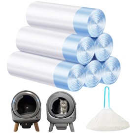 Cat Litter Bags 120 Count,21.65"x11.8" Drawstring Close Litter Box Liners for Automatic Litter Box,Thick Cat Poop Bags,Easy to Clean,Heavy Duty Robot Bag for Self-Cleaning Box