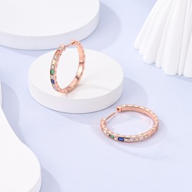 NARMO Hoop Earrings Heart Shape Hoop Earrings for Women Cubic Zirconia Moon Star Hoops Various 925 Sterling Silver Circle Earrings, Sterling Silver, Cubic Zirconia