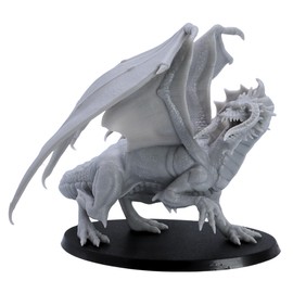 Adult Black Dragon – Fantasy Dragon Miniature with 125mm Wingspan | 32mm Scale Epic Miniatures | DnD, Pathfinder, RPGs, Wargames | Resin Unpainted Model | Collectors & Gamers