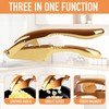 Garlic press and slicer 2 in 1,Effortlessly Crush, Slice, and