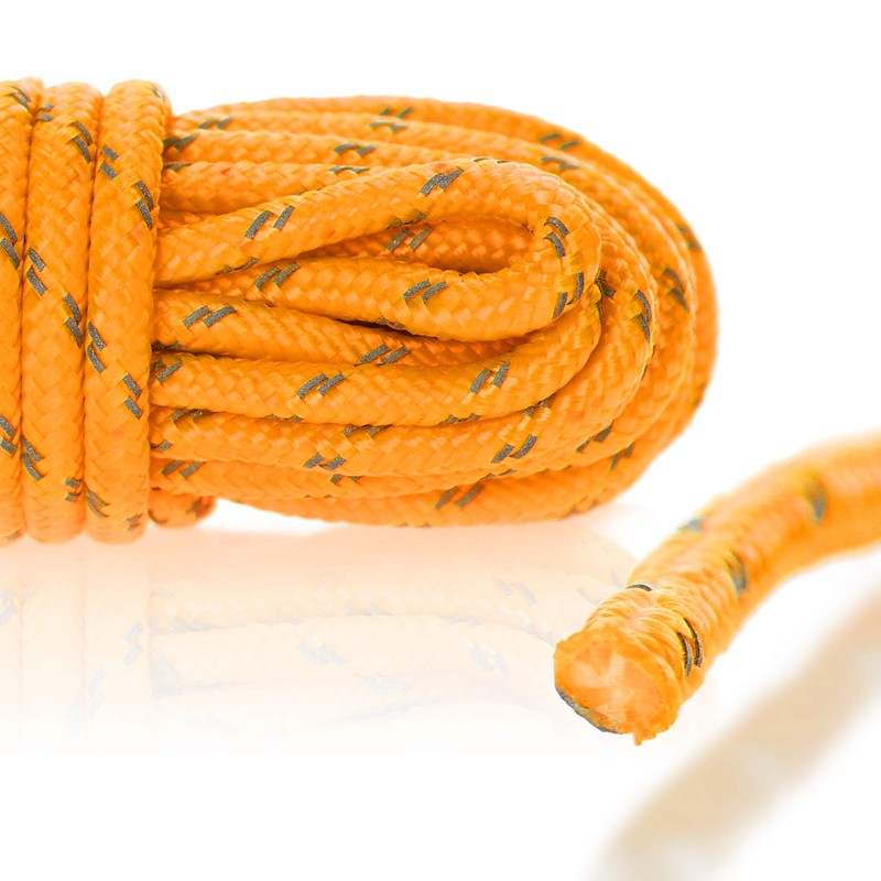 COM-FOUR® 8x guy ropes each 4m for camping reflective in