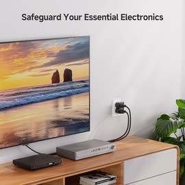 Cable Matters [cETL Listed] Paquete de 3 unidades de salida única sin bloqueo de 490 julios de salida única, protector de sobretensión de pared de 1875 W en negro