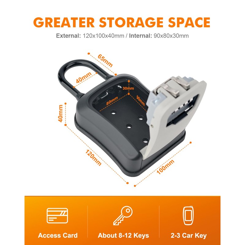 GRIFEMA GA1003-2 Key Safe Box, Lock Box, Key Cabinets with