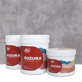 SUZUKA Strato Texture Paint SCT-304, Limewash Effect Paint, Matte Wall Paint, Lime Plaster, Venetian Interior Paint, Primer and Wax Top Coat included, Granite Grey