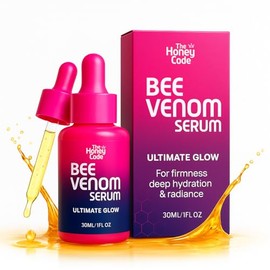 The Honey Code Bee Venom Serum - Hydrating & Firming face - No Parabens or Sulfates - 30ml 1Fl.oz - Squalane, Hyaluronic Acid, Vitamin C Skin Care Formula 0.5% Real Bee Venom
