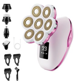 Electric Razors for Women, 7D Electric Shaver for Women, 5 in 1 Lady Shavers, Wet/Dry Bikini Trimmer, Painless Face Razor for Arms Legs Armpit Pubic Area