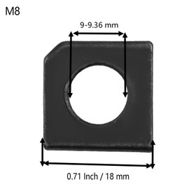 Chinflly 20 PCS Beveled Square Washers,304 Stainless Steel M8 Heavy Duty Missing Angle Flat Gasket for Channel Steel Wedge Shaped Washers for Shim Leveling