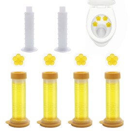 Ayipaqen Toilet Gel Stamp 4PCS/52 Count Flower Fragrance Bathroom Toilet Gel Stamp Refills Flower Stamp Gel with Air Freshening Scent