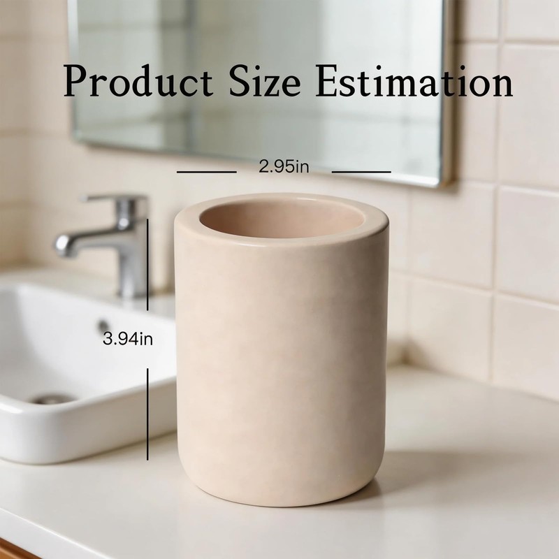 2 Packs Beige Diatomite Toothbrush Holder, Stone Bathroom Toothbrush Holder,
