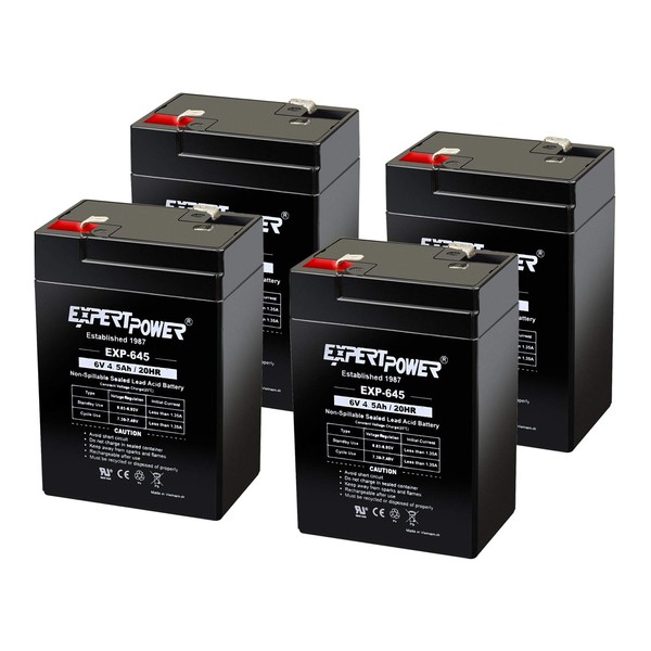 ExpertPower 6 Volt 4.5 Amp Rechargeable Battery (4 Pack)