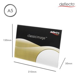 Deflecto A5 Landscape Slanted Sign Holder - Transparent