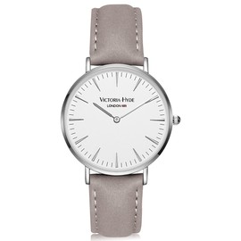 VICTORIA HYDE Classic Minimalist Women Men Unisex Watches Analog Quartz Detachable Genuine Leather Strap Wristwatch Mother's Day Gifts