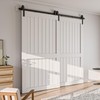 4-14FT Bypass Sliding Barn Door Hardware Kit Single Track System