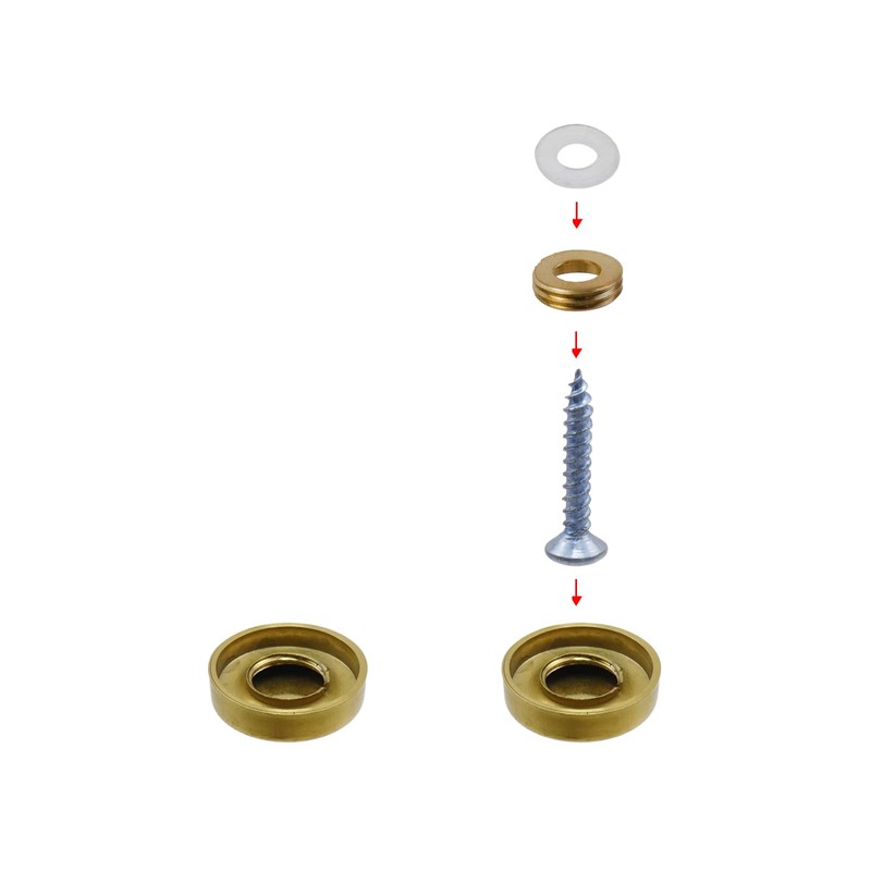Rannb Decorative Mirror Screw, Gold Cap, 0.75" Cap Dia, 12pcs