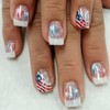 Independence Day Press on Nails Short Square Fake Nails White
