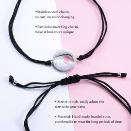 BOCHOI 3Pcs Mother Daughter Wish Bracelets Matching Cutout Bear Set for Mommy and Me Mom Girls Women Jewelry Gift