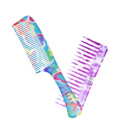 SERY Detangling Comb, Wide Tooth Comb for Curly Hair Detangling, Straight or Curly Hair, Wet or Dry Hair, Professional Grade Styling Comb for Men and Women, Multicolor, Pack of 2 Combo