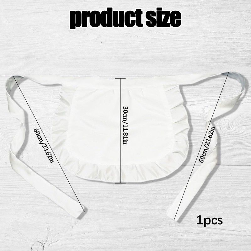Maid Apron, White Apron White Waist for Cosplay, Theme Parties