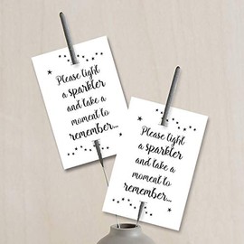 ANGEL & DOVE 25 White Sparkler Remembrance Cards - for Funeral Favours, Memorial