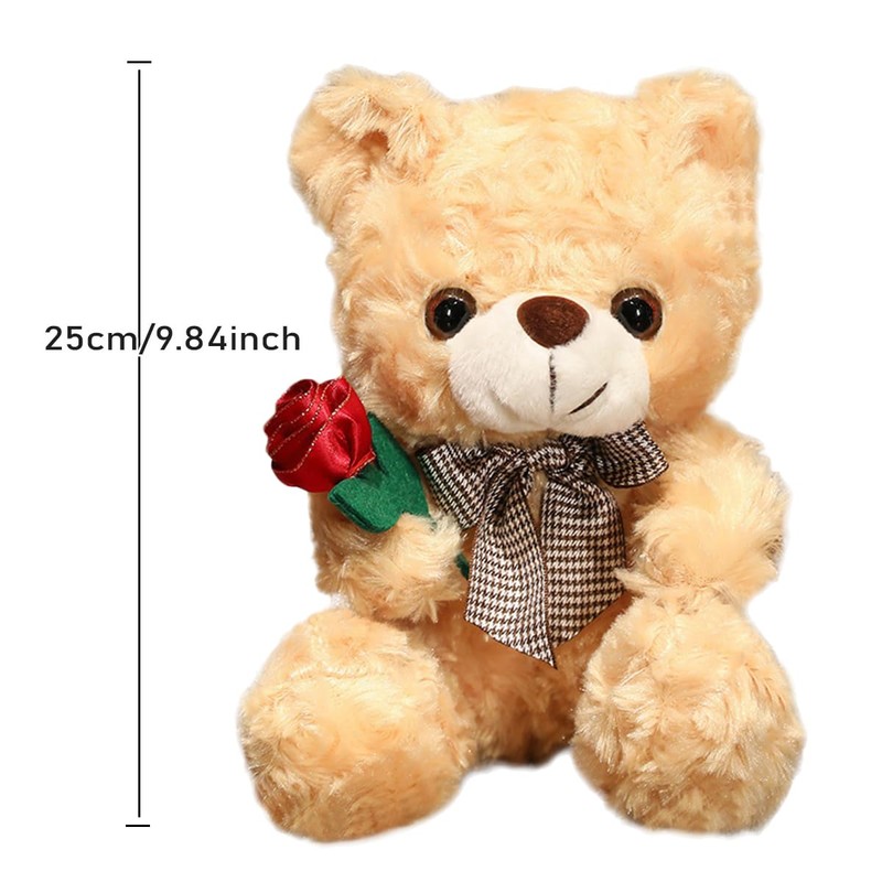 Bear Stuffed Animal Plush Toy for Valentine Day, Cute 9.8"