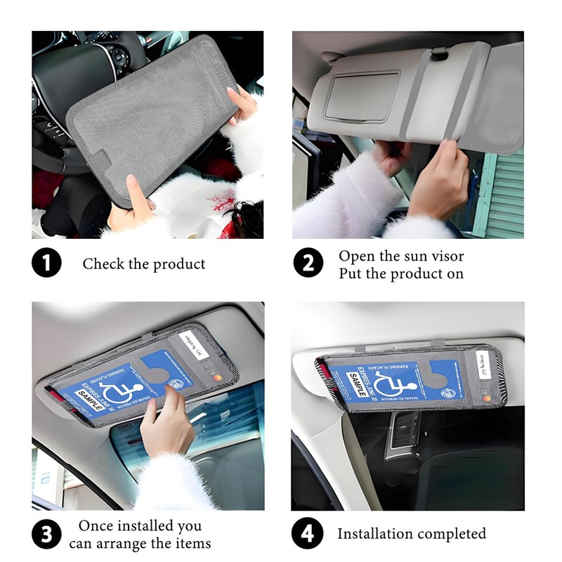 DXNQ Handicap Placard Holder for Car, Ultra Clear PVC Disabled