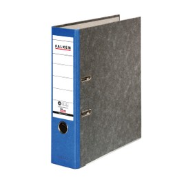 Original Falken Recycled Folder Cloud Marble Made in Germany. Lever Arch File Ring Binder DIN A4 8 cm wide Made in Germany Blue Angel, blue