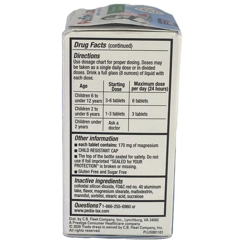 Pedia-Lax Laxative Chewable Tablets for Kids, Ages 2-11, Watermelon Flavor,
