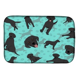 Caroline's Treasures MLM1007DDM Black Labrador Retriever Dish Drying Mat Absorbent Dish Drying Mat Pad for Kitchen Counter Dish Drainer Mat for Countertop, 14 x 21", Multicolor