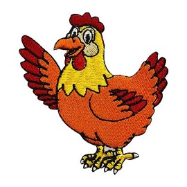 Chicken Patch, Hen Patch Kids Rhymes Patch, Embroidered Iron on Sew on Patch Badge for Clothes etc. 8x7cm