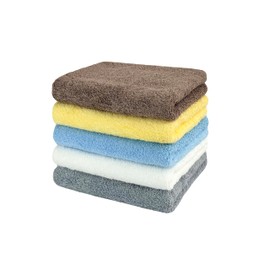 Econest Face Towels, 13.4 x 31.5 inches (34 x 80 cm), Set of 5 in 5 Colors, Skin-friendly, Durable, Quick Drying, Instant Absorption, Soft, Dry Overnight, Easy to Wring and Shed