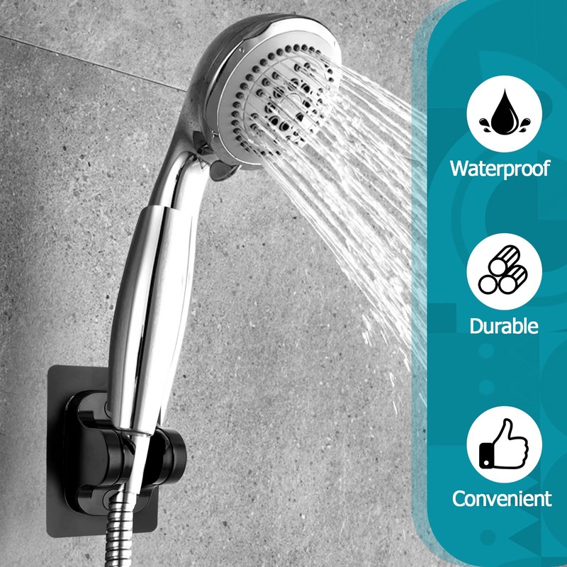 Uenhoy 2 Pack Self-Adhesive Waterproof Shower Head Holder Strong Adhesive