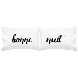 Oh, Susannah Bonne Nuit Pillow Case Unique Pillows Funky Pillowcase Cool Pillows French (Bonne nuit Script)