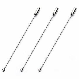 Metal Stick Pin Silver Brooch Safety Pins Long Needle Eye Pin with Stopper Ends for Men Women Suit Tie Hat Scarf Accessories 90mm 20Pcs (Silver)