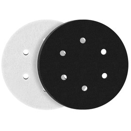 STEBRUAM Pack of 2 6 Inch Soft Sponge Interface Pad Sanding Pad 6 Holes for 150 mm Sander Replacement Cushion Pad Impact Resistant Noise Reduction Protection Polisher