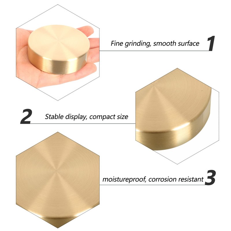 Housoutil Brass Paperweight Brass Round Block Metal Paperweight Calligraphy Painting