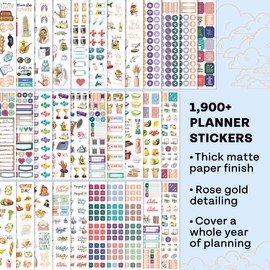 Legend Mega Sticker Pack – 1,900+ Small Stickers for Planner, Journal & Calendar – Aesthetic, Inspirational, Seasonal, Dates, Months, Holidays, Wellness & Budget Stickers – Planner Accessories