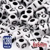 Alphabet Beads Acrylic Letter, 6 x 6mm Cube Square 1280