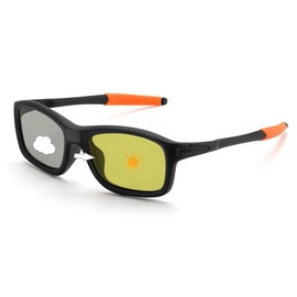 FEISEDY B1191 Men's Sunglasses, Dimming Lens, 0.1 Second, Instant Auto Discoloration, Polarized, Unisex, UV Protection, UV400, TR90, Stylish, Driving, Sports, Baseball, Fishing, Unisex, yellow