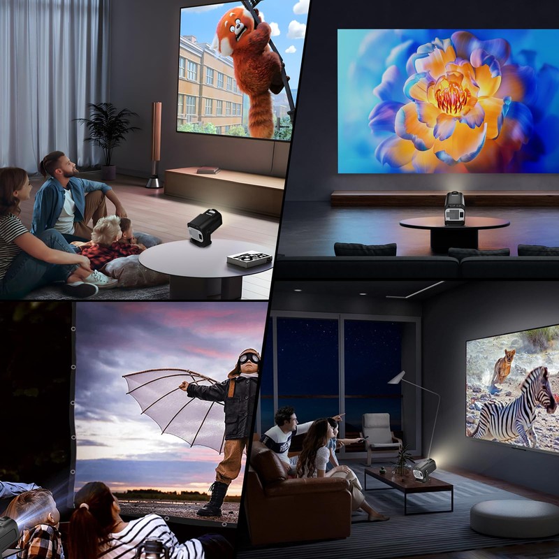 [Built-in Apps] Mini Projector with WiFi 6 and Bluetooth5.2, Smart