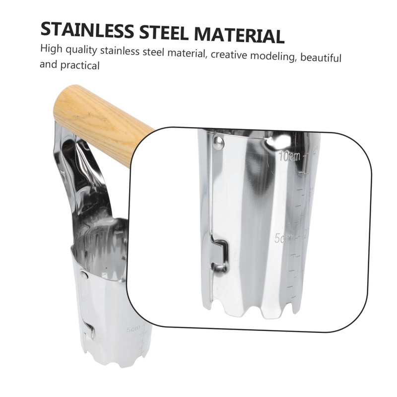 Mipcase 1pc Stainless Steel Garden Transplanting Tool with Ergonomic Wooden