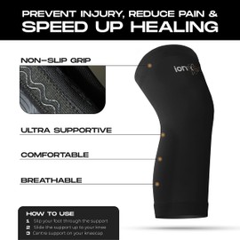 ionocore Copper Knee Support Sleeve - Elite Running Knee Support for Men & Women - Ultra Compression Brace for Joint Pain & Arthritis - Aids Workouts, Sports, Football, Weightlifting & Walking