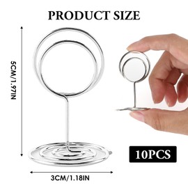 10Pcs Table Number Holders Silver Place Card Holders Wire Picture Stands Menu Clips Short Place Card Holder for Wedding Party Graduation Reception Restaurant Office Home Centerpiece Decorations