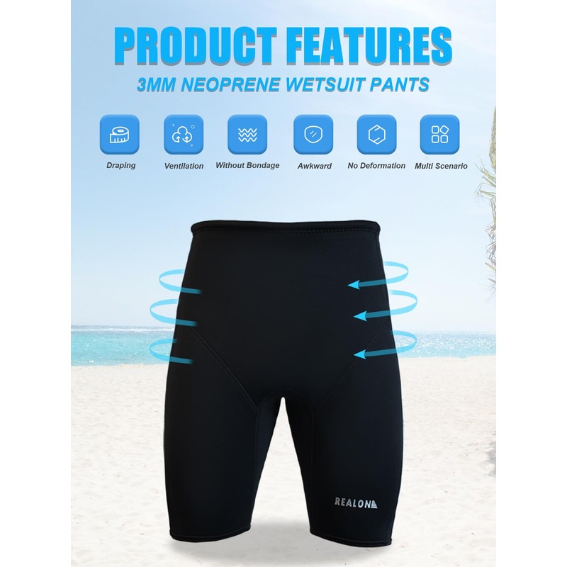3mm CR Super Stretch Neoprene Wetsuit Diving Short Surfing Shorts