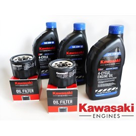 Kawasaki OEM ENGINE OIL CHANGE KIT, 2 OIL FILTERS 49065-0721 AND 3 QTS OF OIL SAE 20W-50