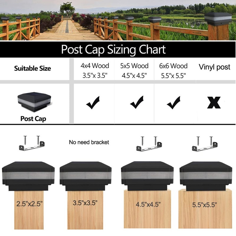 Sumaote Solar Post Cap Light, 52 LEDs 160 Lumen Outdoor
